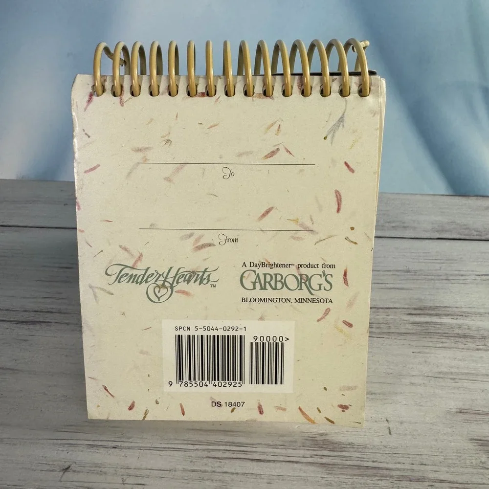 Garborg Perpetual Calendar Thoughts of You Floral Vintage Desk Decor